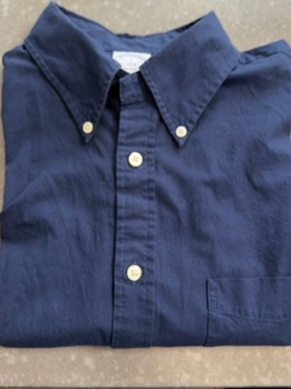Brooks Brothers 1818 Regent Navy Button-Down Dress Shirt Men's Large - Picture 2 of 11